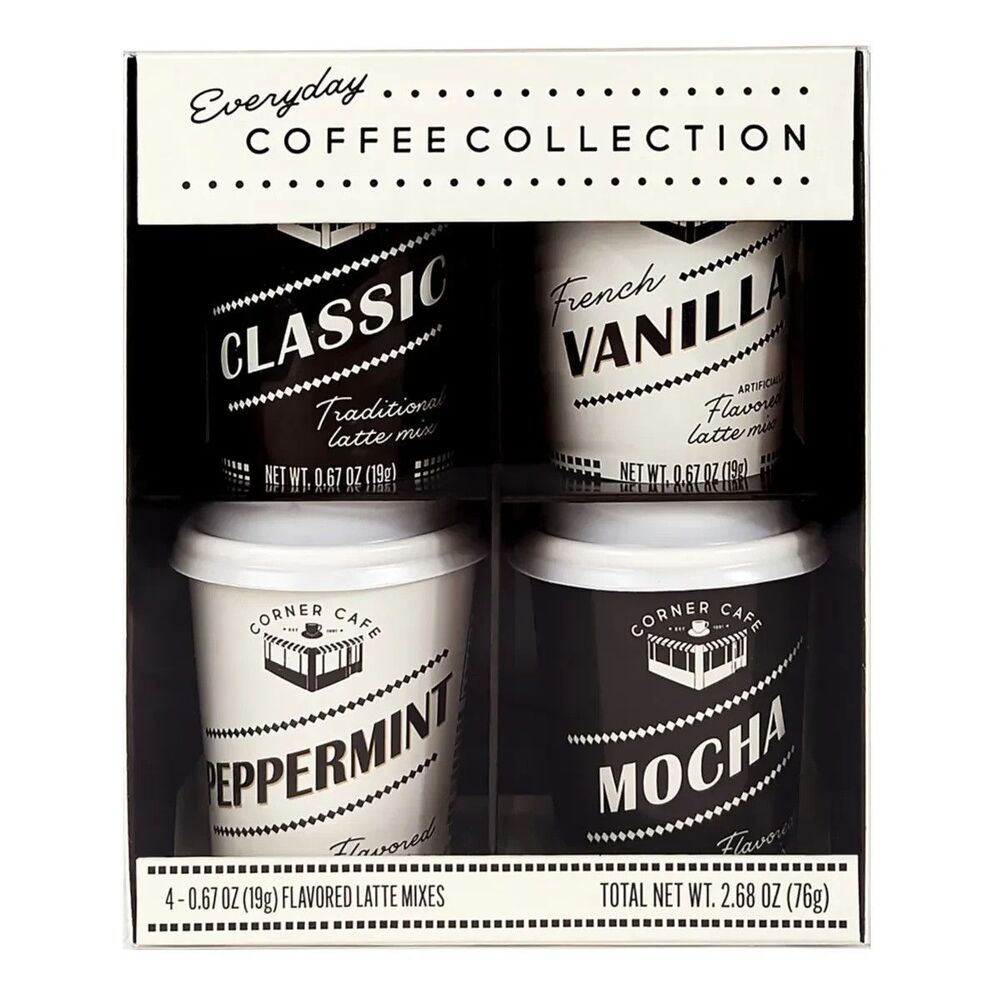 Corner Cafe Everyday Coffee Collection 4 Flavored Coffee Latte Mixes Gift Set